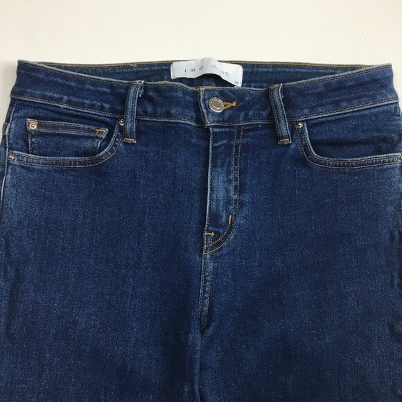 IRO Jarod Medium Wash Step Fray Hem 5 Pocket Logo Hardware Jeans - Picture 4 of 12